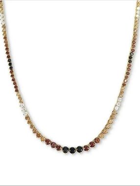 Melinda Maria Not Your Basic Graduated Chocolate Ombré Tennis Necklace